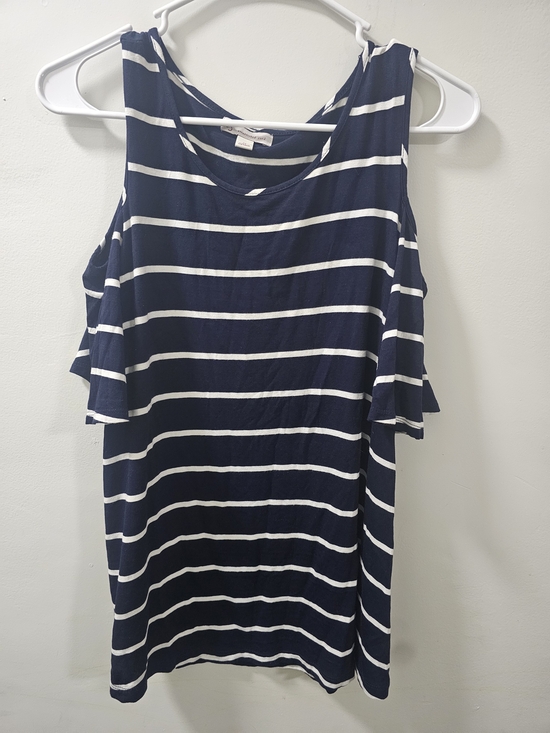 Cb Established 1962 Tops - Cold Shoulder Striped Top Navy and White Casual Blouse Size Medium